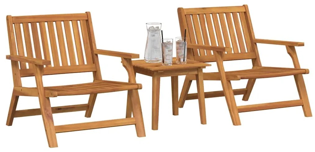 vidaXL Σετ Εξωτερικής Τραπέζης 3 pcs Καφέ Μασίφ ξύλο ακακίας