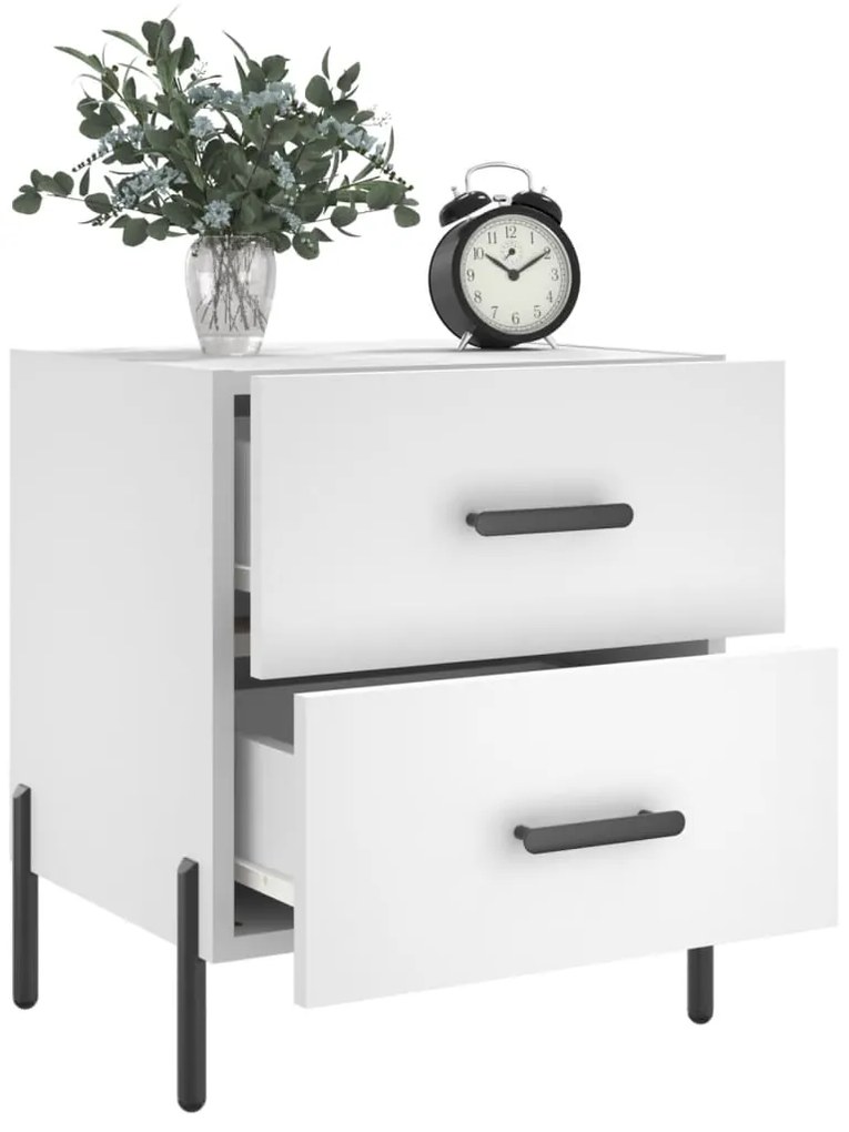 vidaXL Κομοδίνο Λευκό 40 x 35 x 47,5 εκ. από Επεξεργασμένο Ξύλο