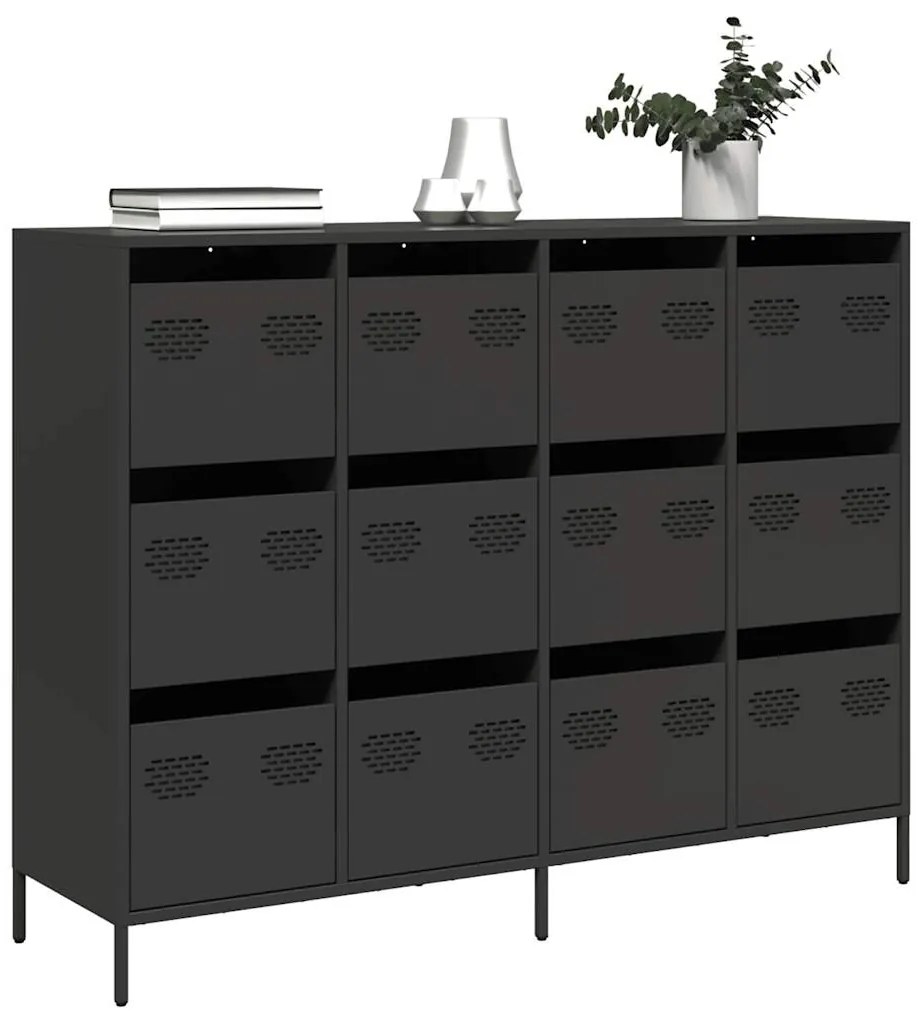 vidaXL Ντουλάπι Μαύρο 135x39x103,5 εκ. από Χάλυβα Ψυχρής Έλασης