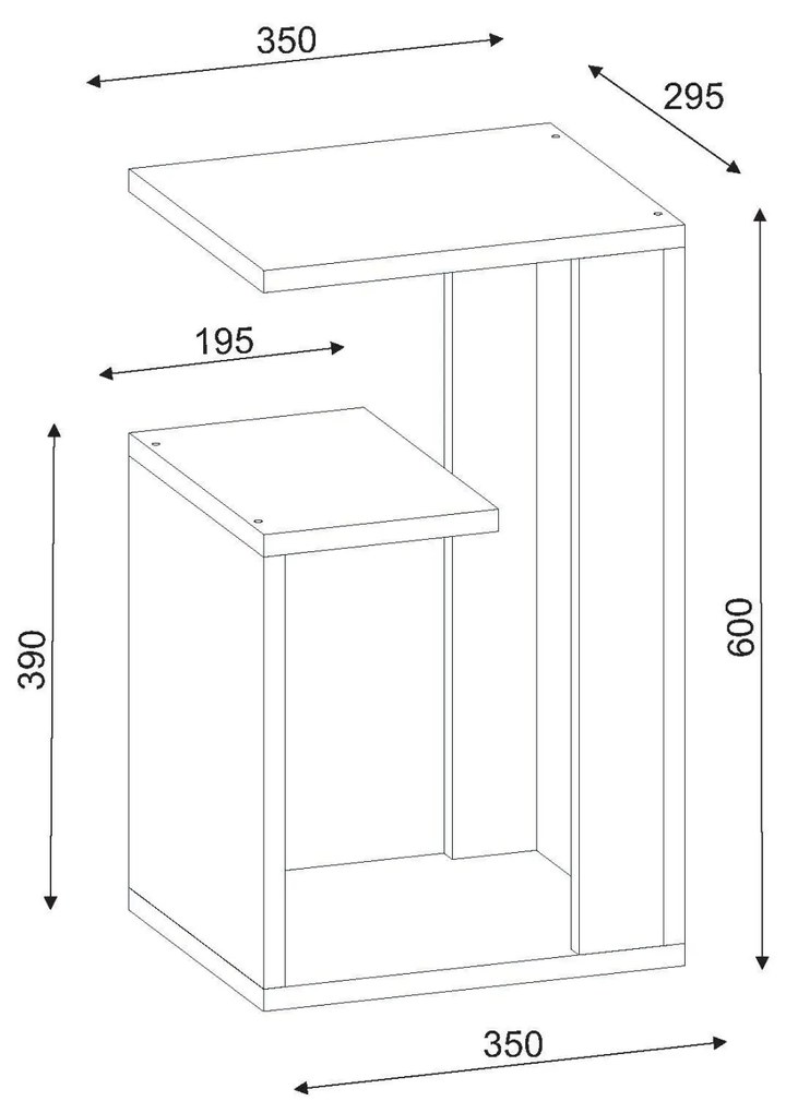 ΒΟΗΘΗΤΙΚΟ ΤΡΑΠΕΖΙ DAWN ΜΕΛΑΜΙΝΗΣ ΛΕΥΚΟ 35X29,5X60Yεκ.HM8880.11 - 0533970 - HM8880.11