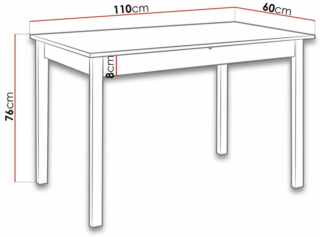 Τραπέζι Victorville 116, Καρυδί, 76x60x110cm, 15 kg, Πλαστικοποιημένη μοριοσανίδα, Ξύλο, Μερικώς συναρμολογημένο, Ξύλο: Οξιά | Epipla1.gr