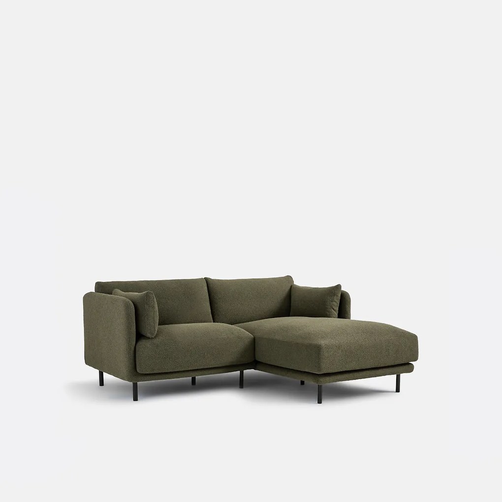 Γωνιακός καναπές Compact με μπουκλέ ύφασμα – Victor