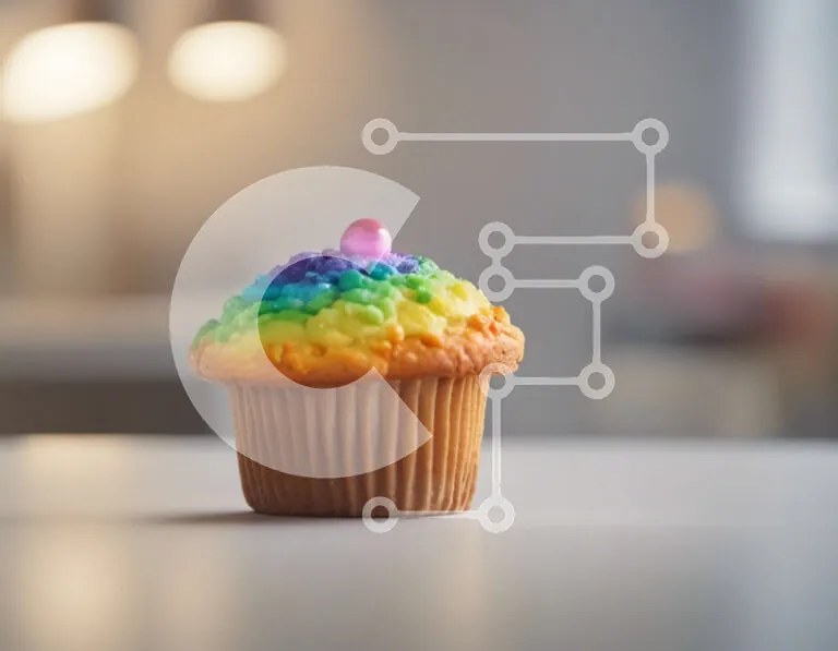 Intra Συλλεκτικό Ξύλινο Παζλ Plywood  4mm - Rainbow Cupcake σε ξύλινο τραπέζι Σε Ξύλινο Κουτί - Διαστάσεις: 10x10 cm – 25 κομμάτια