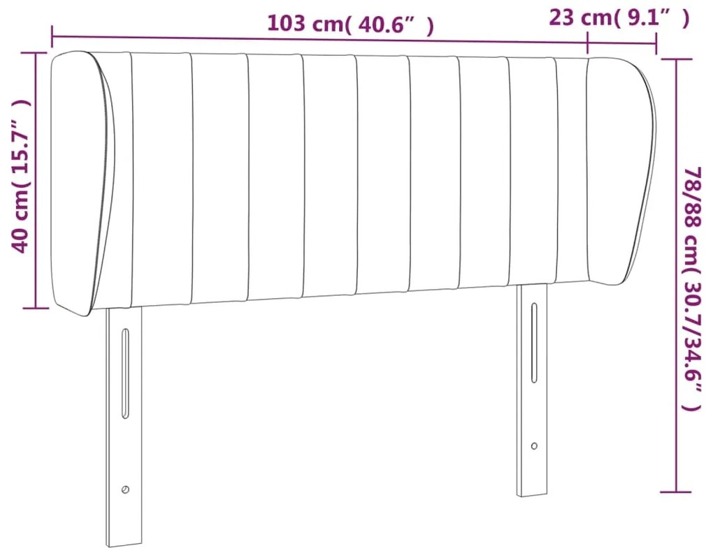 Κεφαλάρι με Πτερύγια Σκούρο Πράσινο 103x23x78/88 εκ. Βελούδινο 3117427