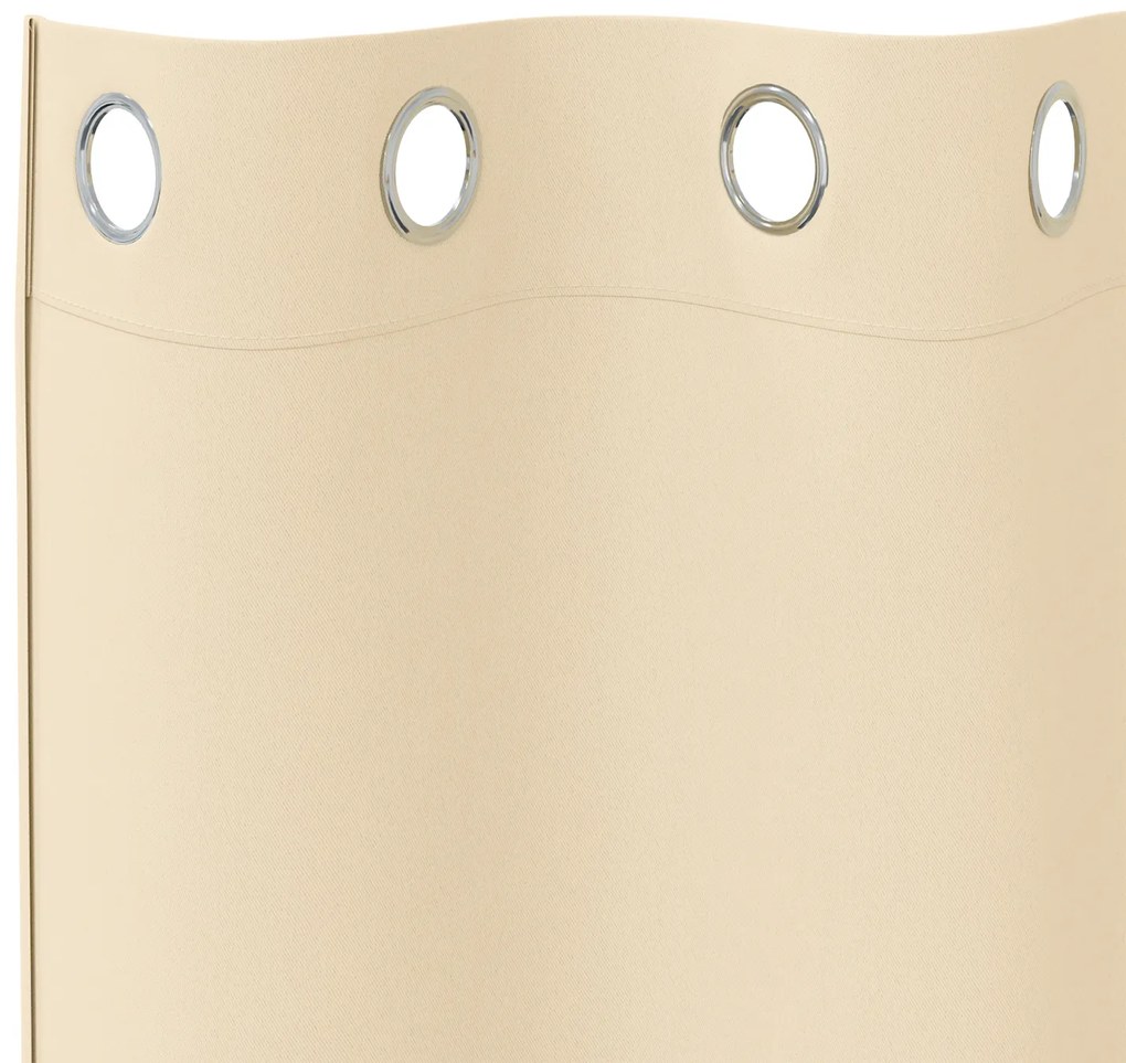 vidaXL Κουρτίνες με κουρτίνες 2 pcs Κρεμ 140 x 140 cm Πολυεστέρας