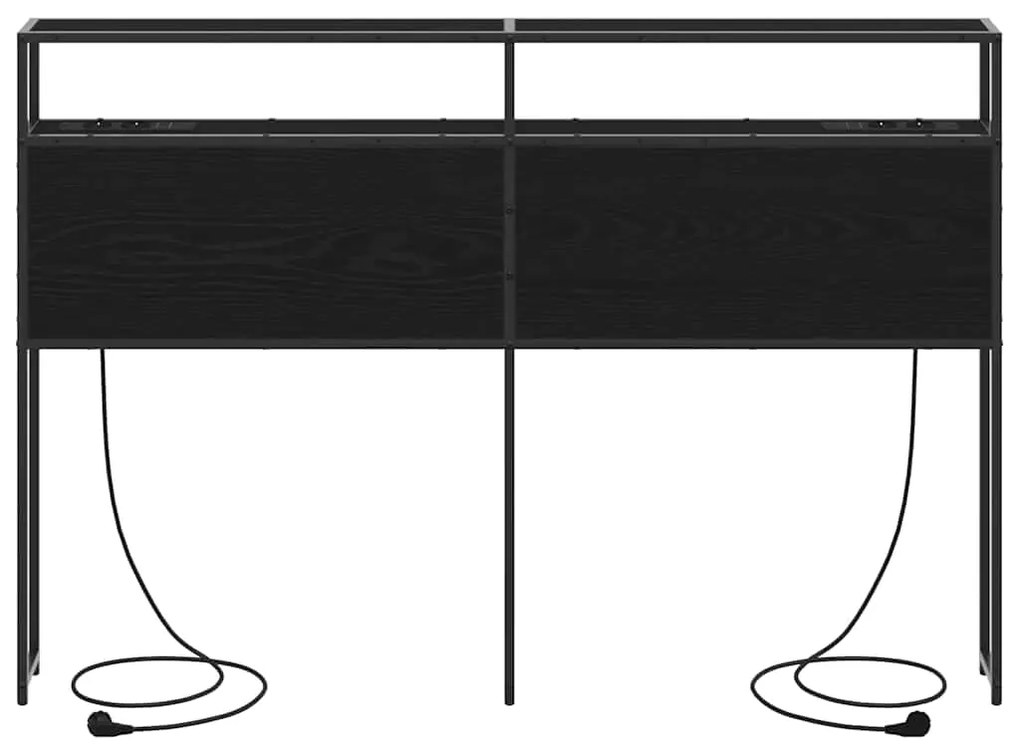 vidaXL Κεφαλάρι Αποθήκης Μαύρη δρυς 160 cm Επεξεργασμένο ξύλο
