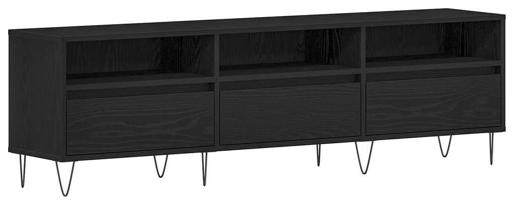 vidaXL Ντουλάπι Τηλεόρασης Μαύρο Δρυς 150x30x44,5 εκ Επεξεργασμένο Ξύλο