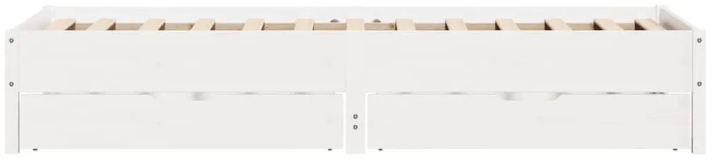 vidaXL Σκελετός Κρεβατιού Χωρίς Στρώμα Λευκό 100x200 εκ. Μασίφ Πεύκο