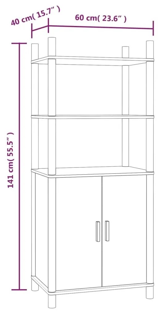 Συρταριέρα 60x40x141 εκ. από Επεξεργασμένο Ξύλο - Καφέ