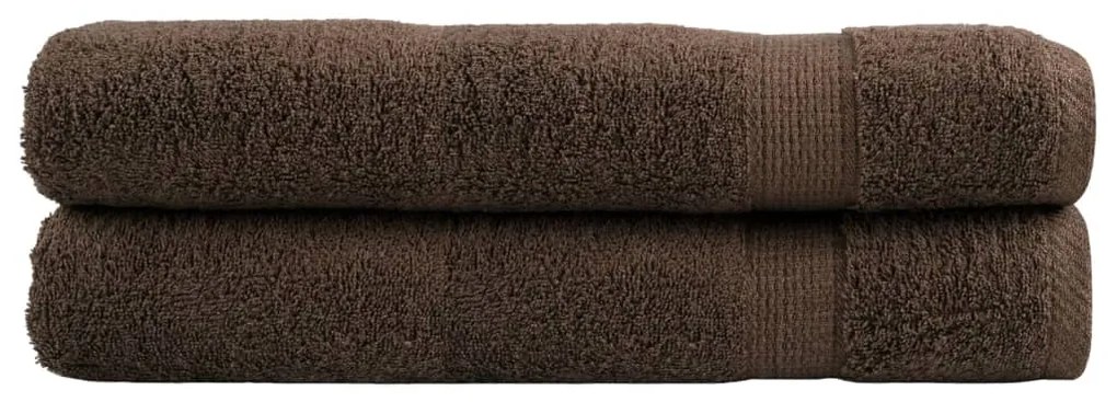 vidaXL Πετσέτες Σάουνας Premium SOLUND 2 τεμ. Καφέ 80x200 εκ. 600 γρ./μ²