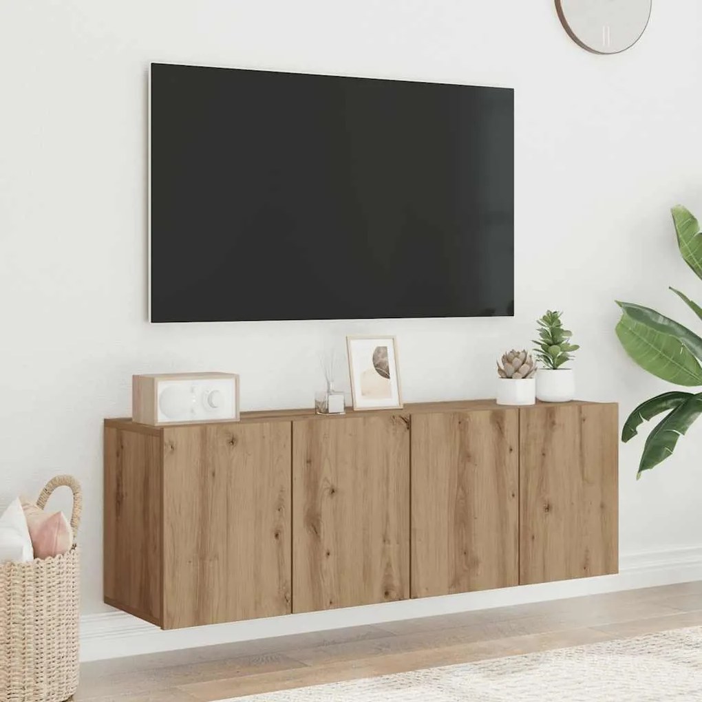 vidaXL Ντουλάπια Τοίχου Τηλεόρασης 2 Τεμ. Artisian Δρυς 60x30x41 εκ.