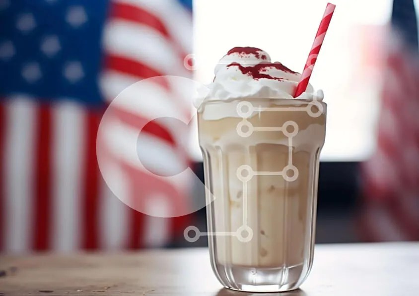 Intra Συλλεκτικό Ξύλινο Παζλ Plywood  4mm - Πατριωτικό Milkshake με σαντιγί και παγωτό Σε Ξύλινο Κουτί - Διαστάσεις: 10x10 cm – 25 κομμάτια
