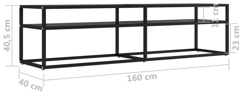 Έπιπλο Τηλεόρασης Μαύρο 160 x 40 x 40,5 εκ. από Γυαλί Ασφαλ. 331719