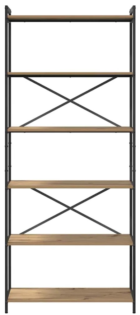 vidaXL Βιβλιοθήκη artisan δρυς 80 x 30 x 188 εκ Επεξεργασμένο ξύλο