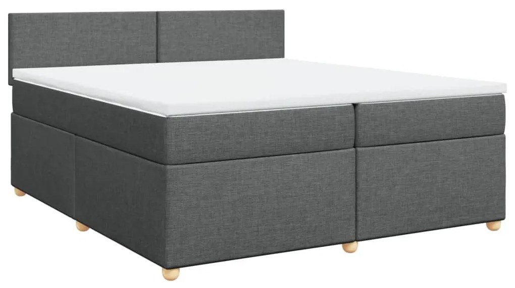 ΚΡΕΒΑΤΙ BOXSPRING ΜΕ ΣΤΡΩΜΑ ΣΚΟΥΡΟ ΓΚΡΙ 200X200 ΕΚ. ΥΦΑΣΜΑΤΙΝΟ 3289081