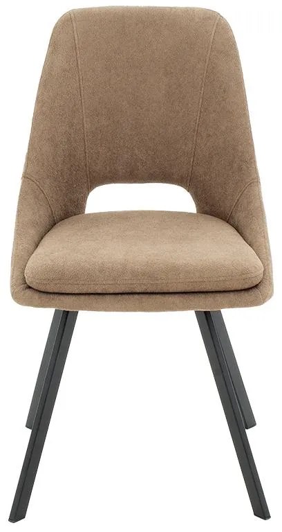 Καρέκλα Initiate ύφασμα μπουκλέ καφέ-πόδι μαύρο 2αδα 48x57x85.5 εκ.
