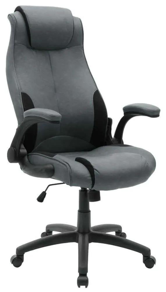 Καρέκλα Γραφείου Διευθυντή Bear 033-000017 65x79x115/123cm Antique Grey-Black
