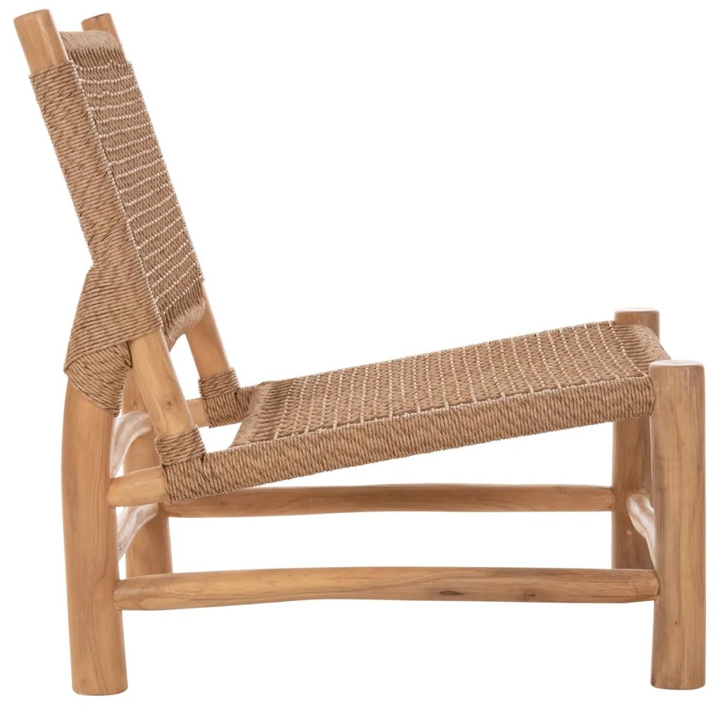 Καρέκλα LONDER C5986 Ξύλο TEAK σε Φυσικό και Συνθετικό Rattan 63x77x77Υ εκ. 63x77x77 εκ.