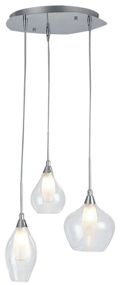 Φωτιστικό Οροφής Skyline I-SKYLINE/S3 3xG9 Led Φ35cm 120cm Clear Luce Ambiente Design Glass