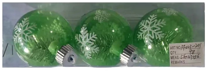 Σετ Χριστουγεννιάτικες μπάλες - 8cm - 3pcs - 232013