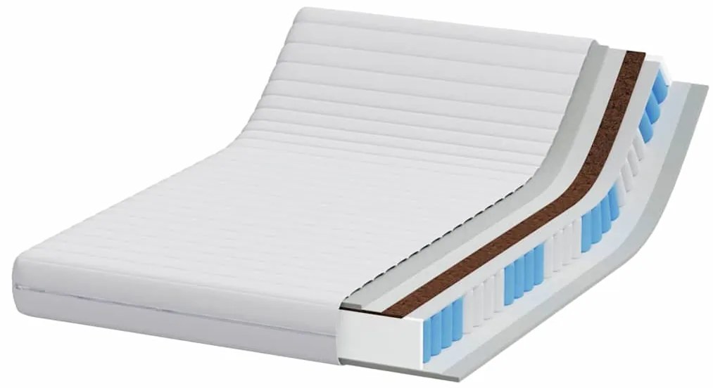 vidaXL Στρώμα Λευκό 140 x 200 cm Τσέπες ελατηρίων