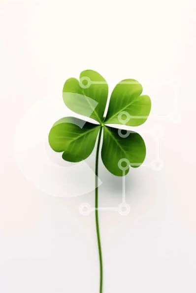 Σετ των 2 Intra Συλλεκτικό Ξύλινο Παζλ Plywood 4mm - Τετράφυλλο τριφύλλι σε άσπρο φόντο Σε Ξύλινο Κουτί - Διαστάσεις: 10x10 cm – 25 κομμάτια