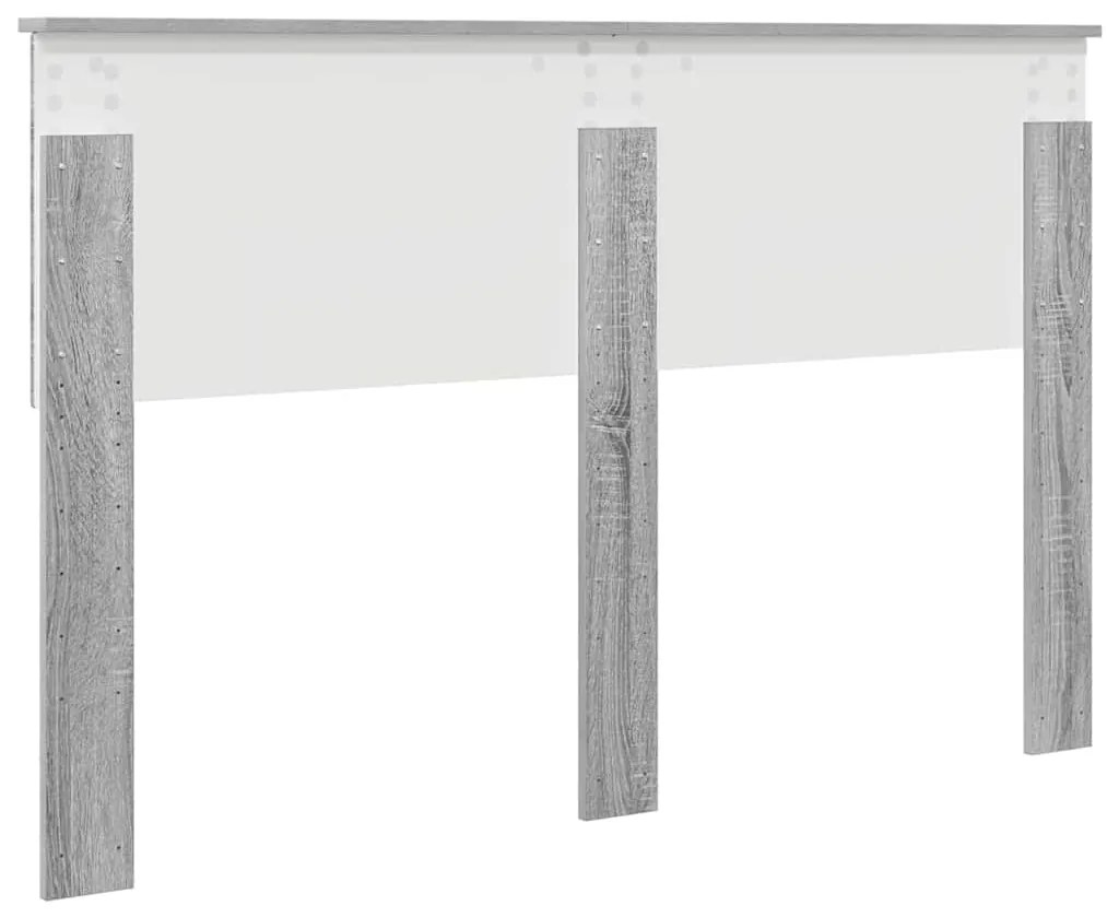 vidaXL Κεφαλάρι με κεφαλάρι Γκρίζο Σονομα 140 cm Επεξεργασμένο ξύλο