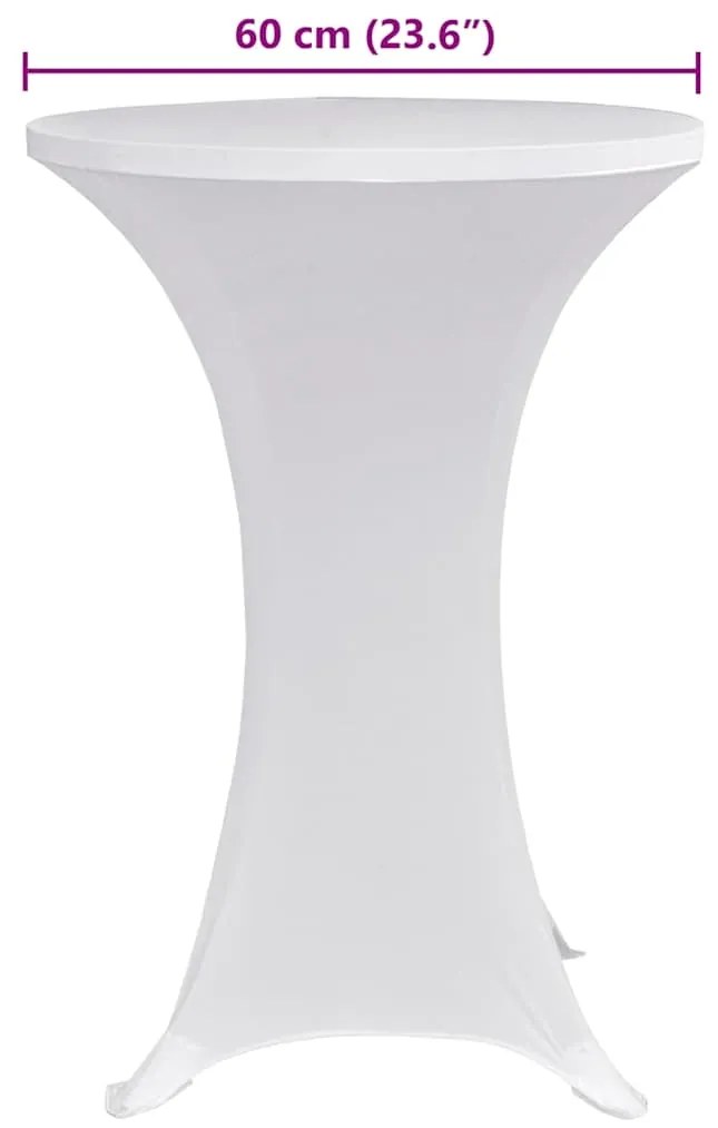 vidaXL Καλύμματα Τραπεζιού Ελαστικά 4 τεμ. Λευκά Ø 60 εκ.