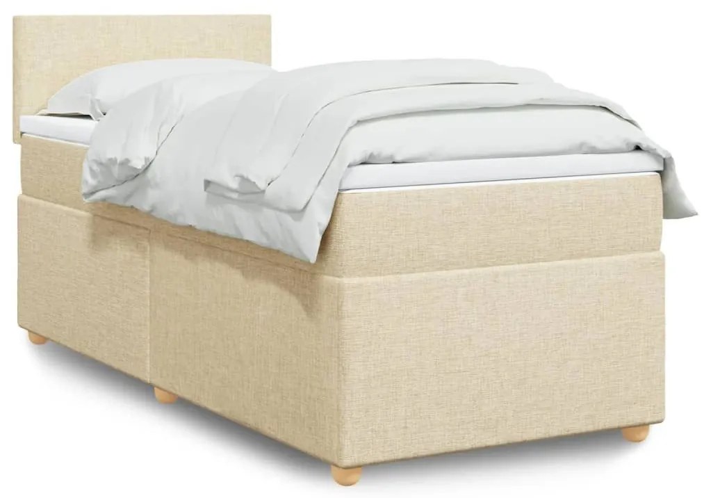 ΚΡΕΒΑΤΙ BOXSPRING ΜΕ ΣΤΡΩΜΑ ΚΡΕΜ 80 X 200 ΕΚ. ΥΦΑΣΜΑΤΙΝΟ 3286505