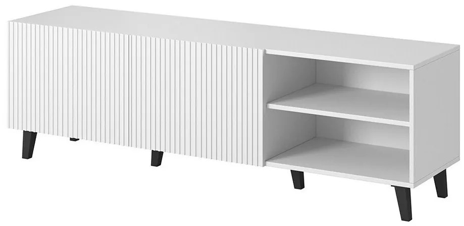 Τραπέζι Tv Charlotte H102, Μαύρο, Άσπρο, Ο αριθμός των θυρών: 2, 150x52x40cm, 36 kg | Epipla1.gr