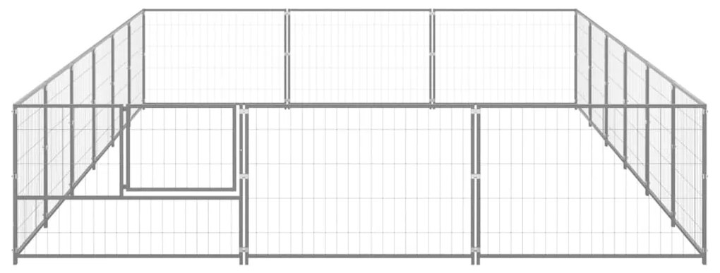 vidaXL Σπιτάκι Σκύλου Ασημί 18 μ² Ατσάλινο