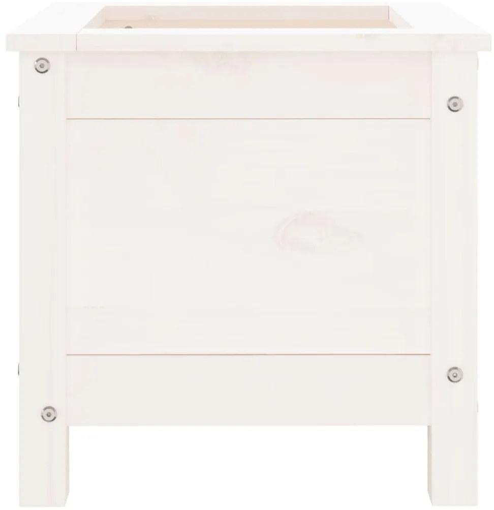 vidaXL Ζαρντινιέρα Λευκή 40 x 40 x 39 εκ. από Μασίφ Ξύλο Πεύκου