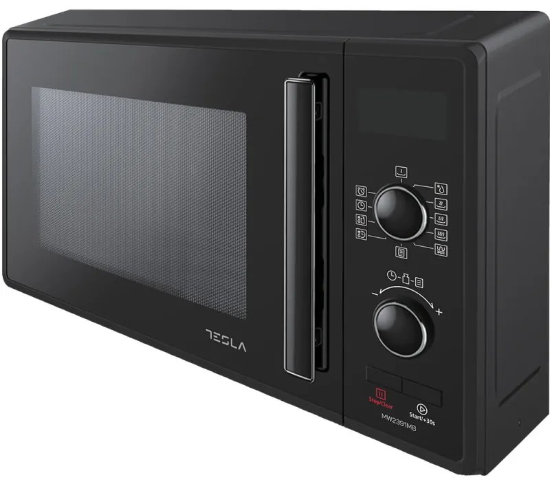 Φούρνος μικροκυμάτων Tesla MW2391MB, 23 λίτρα, 900W, Γκριλ, Απόψυξη, Ψηφιακή οθόνη, 5 επίπεδα ισχύος, Μαύρο