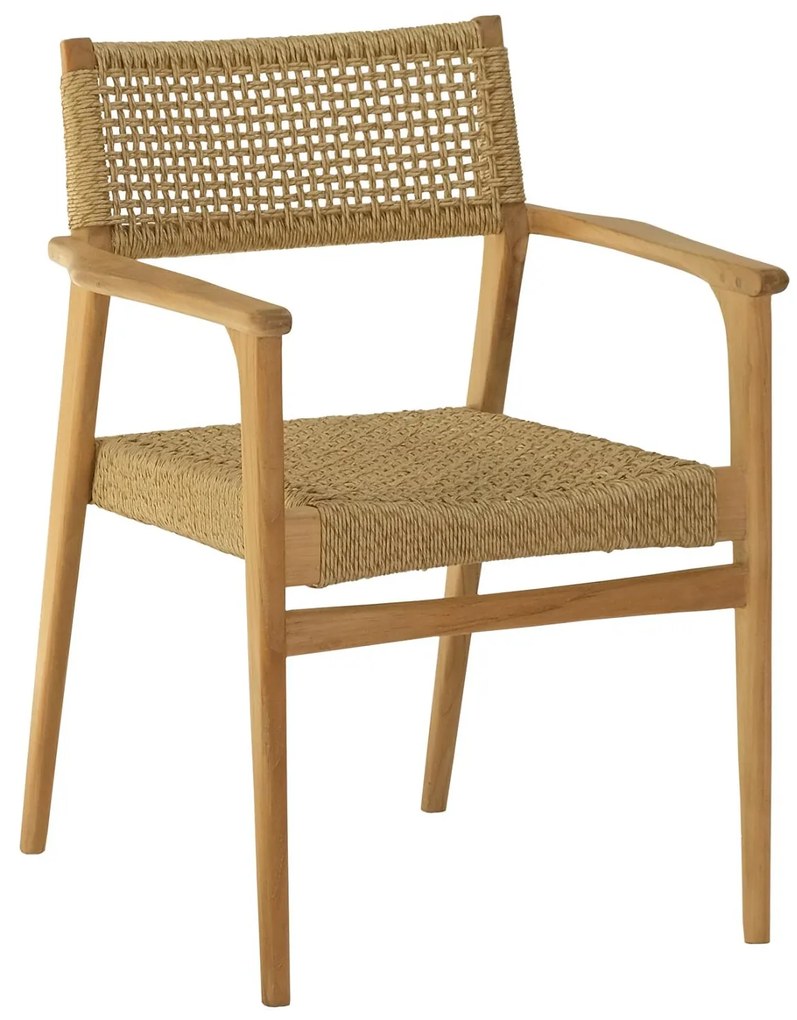 Πολυθρόνα NEBO Ξύλο Teak και Συνθετικό Rattan σε Φυσικό χρώμα 57x63x80,5Υεκ. 2αδα 57x63x80.5 εκ.