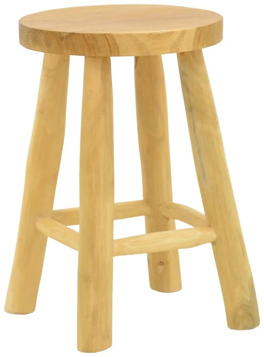 Σκαμπό Sega teak ξύλο σε φυσική απόχρωση Φ30x45εκ Υλικό: TEAK WOOD 336-000029