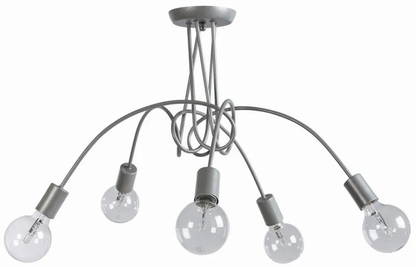 Κρεμαστό Φωτιστικό Οροφής 5xΕ27 40x80 Arkolight-1352-2/5-Ασημί 1352-2/5