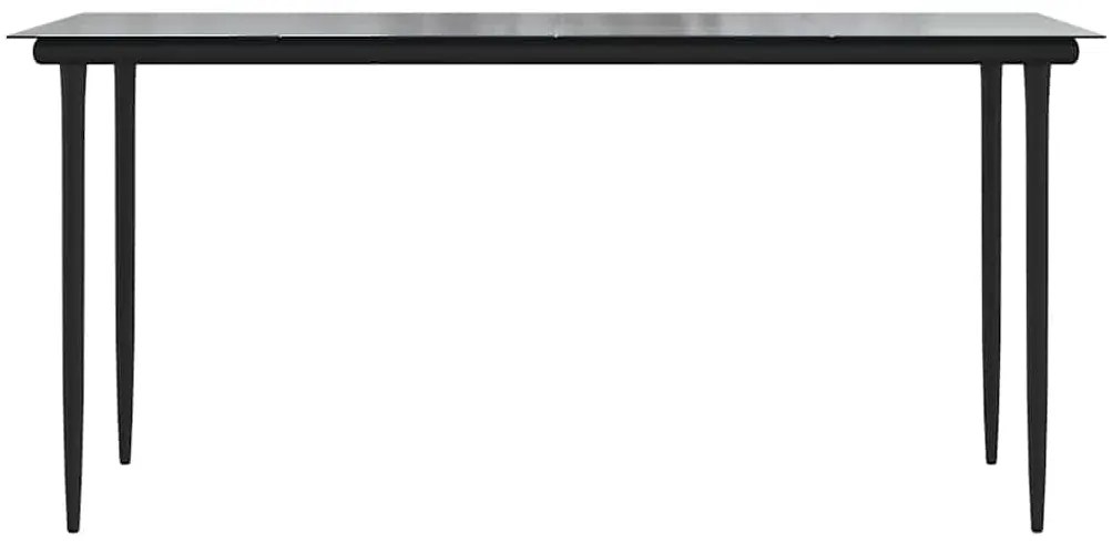 vidaXL Σετ Τραπεζαρίας Κήπου 5 τεμ. Γκρι Συνθ.Ρατάν/Γυαλί με Μαξιλάρια