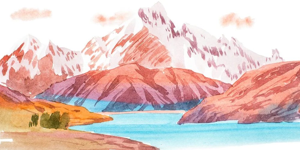 Εικόνα ζωγραφισμένο ορεινό τοπίο
