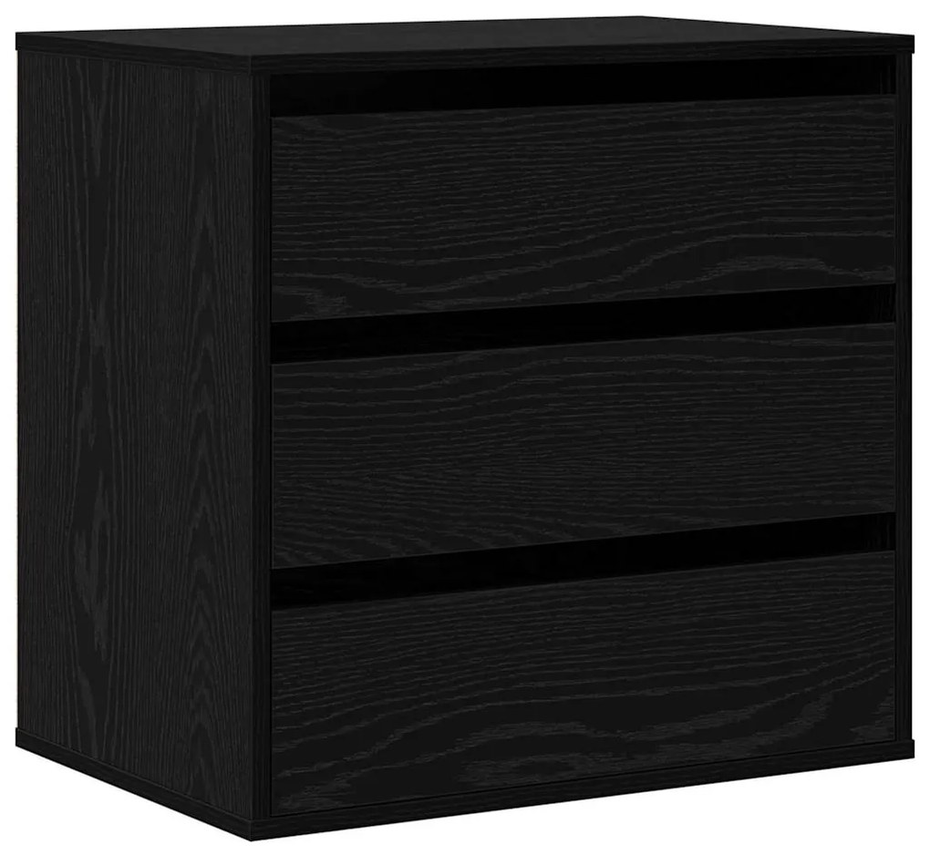 vidaXL Ντουλάπι με Συρτάρια Μαύρο 60 x 41 x 58 cm Επεξεργασμένο ξύλο