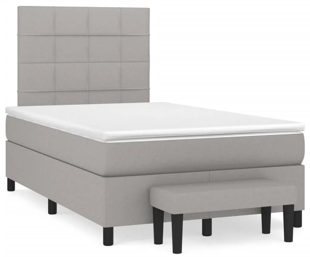 ΚΡΕΒΑΤΙ BOXSPRING ΜΕ ΣΤΡΩΜΑ ΑΝΟΙΧΤΟ ΓΚΡΙ 120X190 ΕΚ. ΥΦΑΣΜΑΤΙΝΟ 3270355