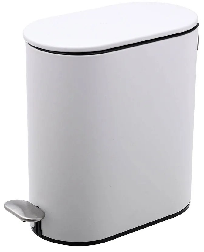 Κάδος Απορριμμάτων Μπάνιου (14x28x31) Estia 5lt Slim Oval White Matt 02-14575
