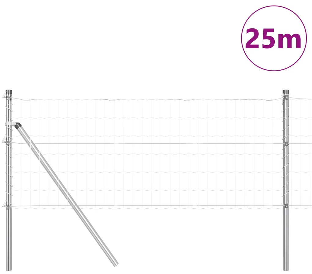vidaXL Euro Fence με 13 Πόλους 0.6x25 μ Γαλβανισμένος Χάλυβας