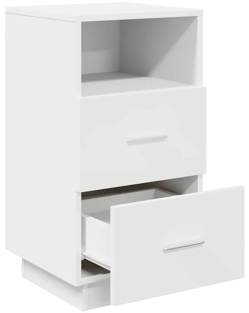 vidaXL Κομοδίνα 2 τμχ με 2 συρτάρια Λευκό 36x36x68 cm