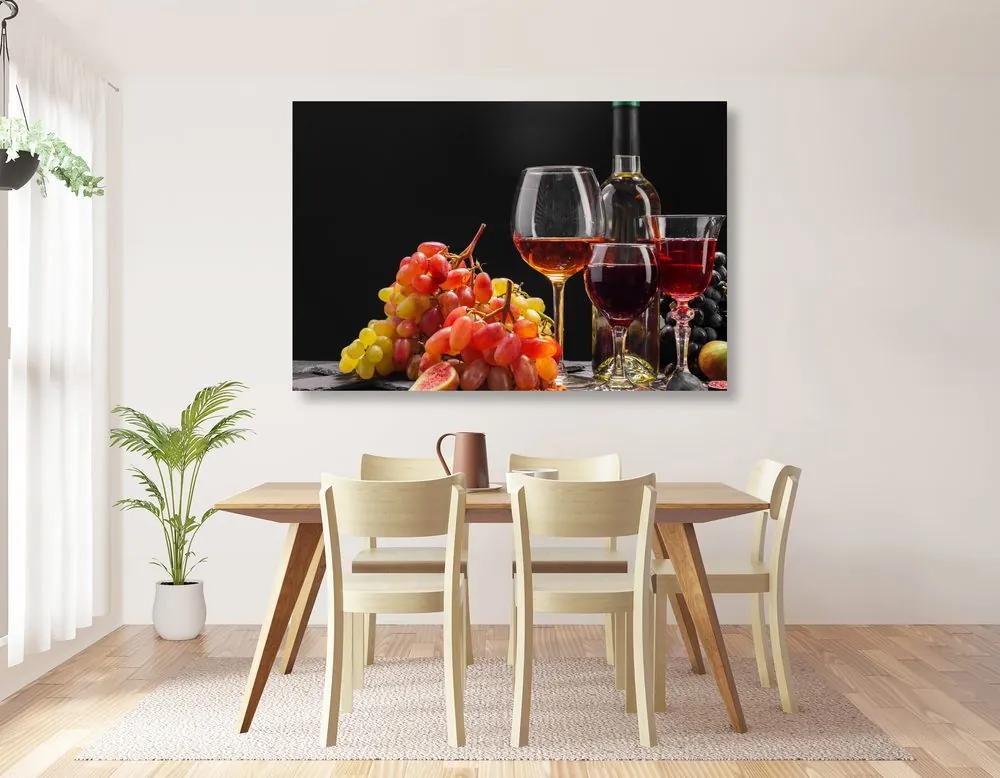 Εικόνα κρασί και σταφύλια - 60x40