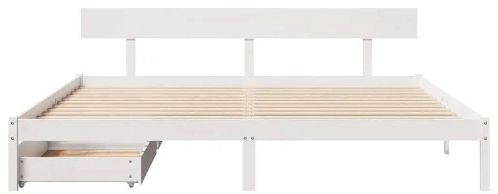 vidaXL Σκελετός Κρεβ. Χωρίς Στρώμα Λευκό 180x200 εκ Μασίφ Πεύκο