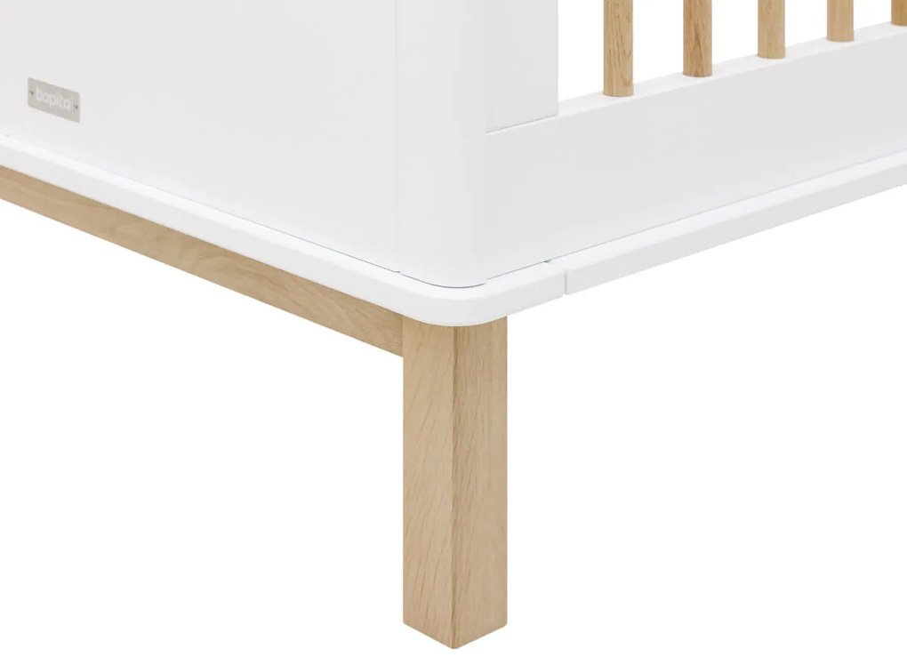 Βρεφικό Κρεβάτι Mika 70x140cm  White + Oak Bopita