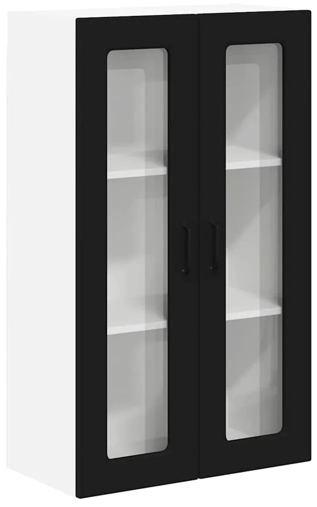 vidaXL Κρεμαστό ντουλάπι κουζίνας με ράφι Μαύρο 60 x 31 x 100 εκ.