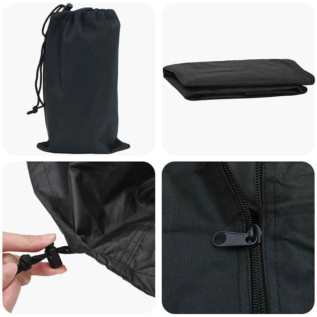 vidaXL Κάλυμμα Τραπέζης Πινγκ Πονγκ Μαύρο 165 x 70 x 185 εκ ύφασμα