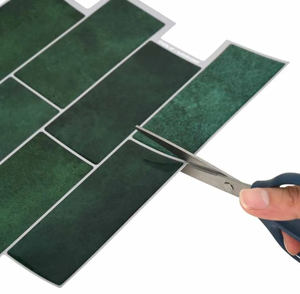 vidaXL Πλακάκι Subway 10 pcs Σκούρο Πράσινο 29 x 21 εκ