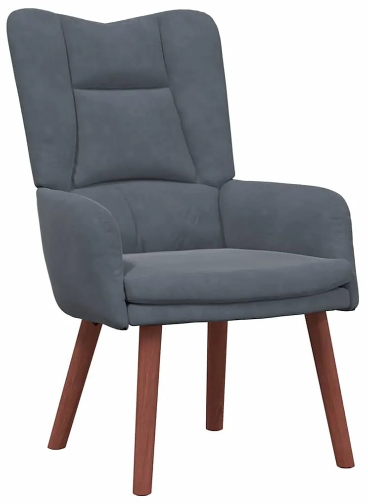 vidaXL Χαλαρωτική Πολυθρόνα Σκούρο γκρι 63 x 67 x 94 εκ. Βελούδο